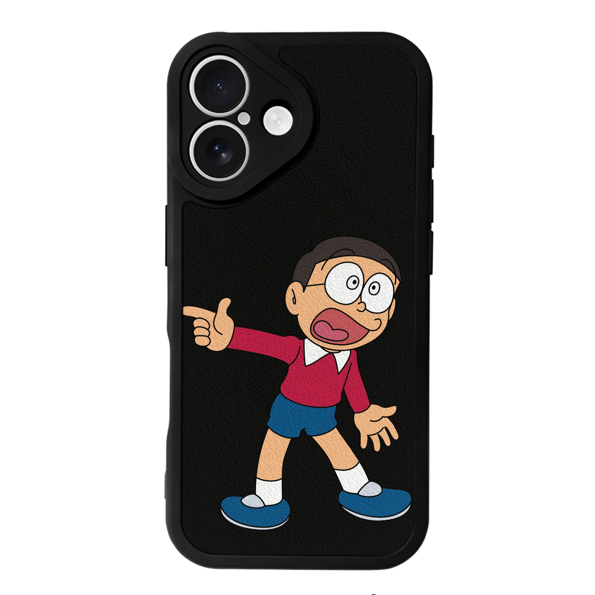 （画像用） ドラえもん 野比 のび太 Doraemon Nobita Nobi 【iPhone 16シリーズ対応】シリコンスマホケース（レザー調） 材質：シリコン